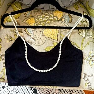 Cider Pearl Detail Crop Top